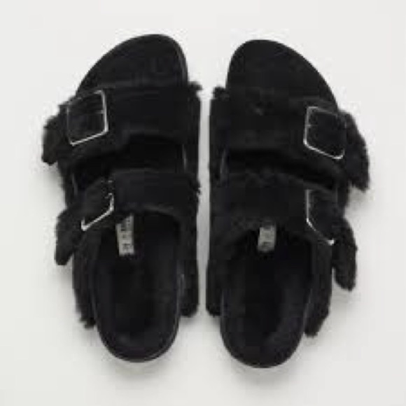 Birkenstock Women’s Sandals- Arizona Fur Shearling Women’s Size 10-10.5 - Picture 7 of 8